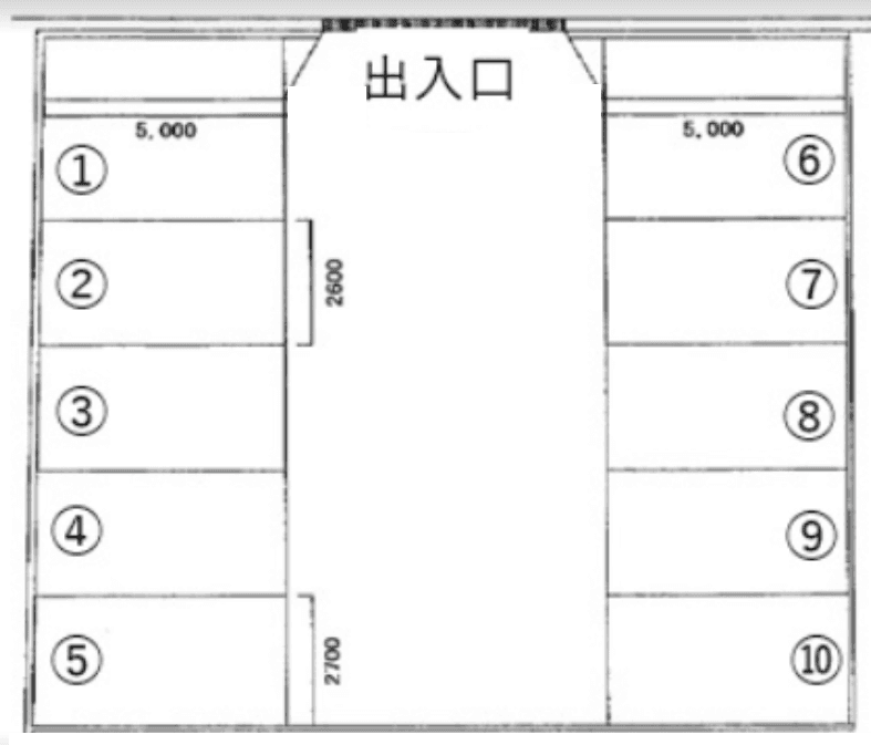 平田月極駐車場の駐車配置図