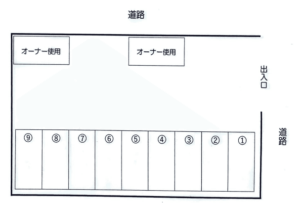 やしお駅前公園南口パーキングの駐車配置図