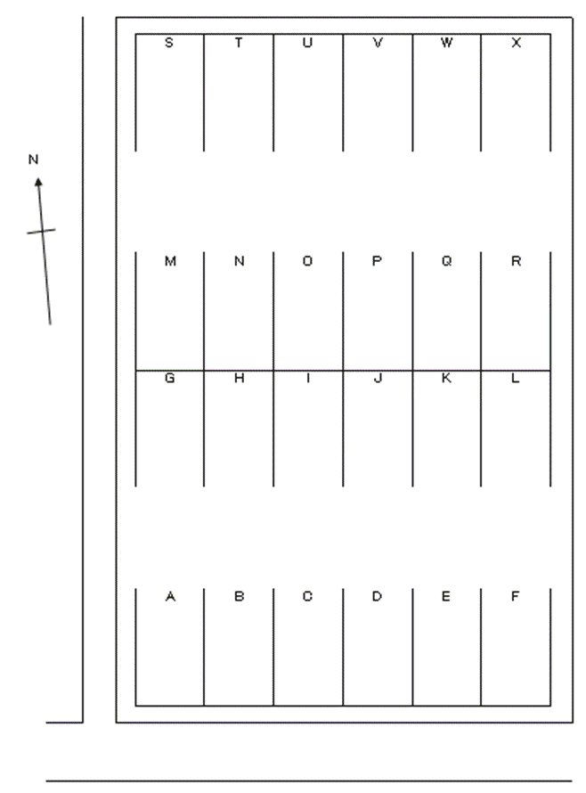 六貫山パーキングの駐車配置図