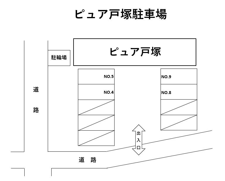 ピュア戸塚駐車場の駐車配置図