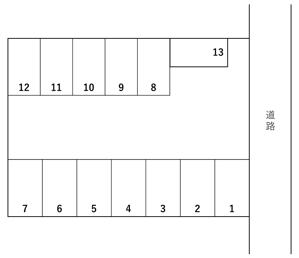 牟呂大西町駐車場の駐車配置図