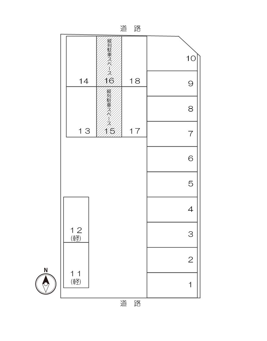 みのり3丁目・友豊月極駐車場の駐車配置図