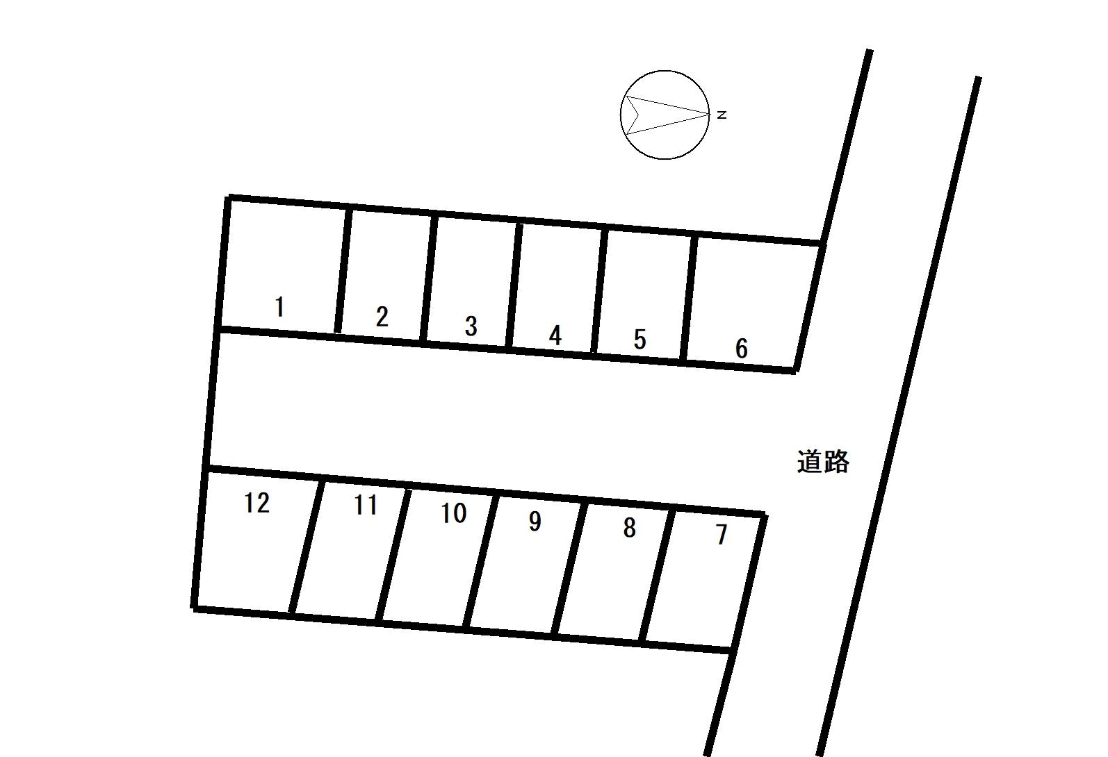 長江東町1丁目月極駐車場の駐車配置図