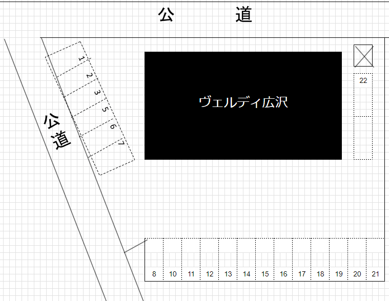 ヴェルディ広沢の駐車配置図