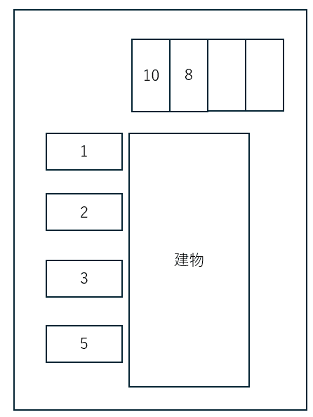 テラスハウスKの駐車配置図