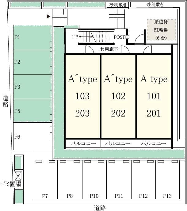 リブリ・膳棚駐車場の駐車配置図