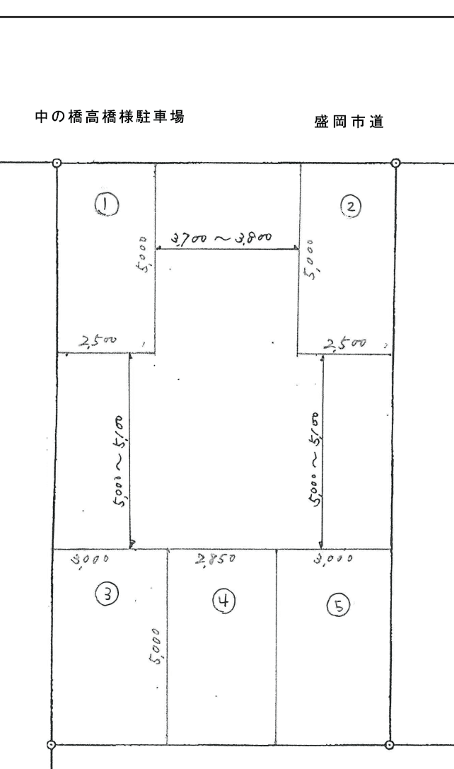 中の橋高橋様駐車場の駐車配置図