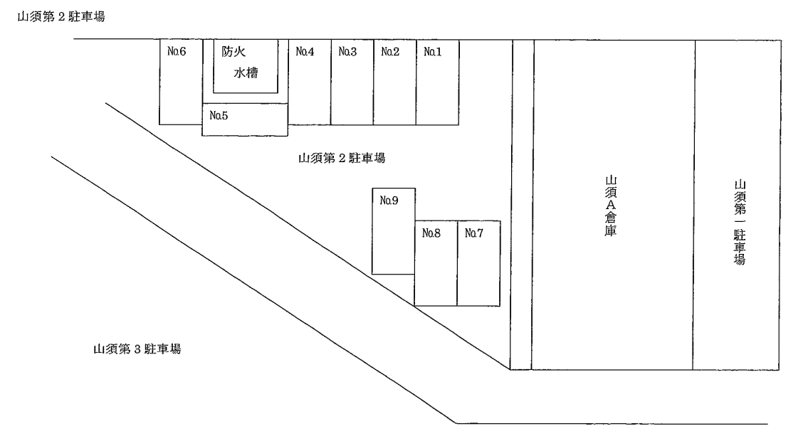 山須第二駐車場の駐車配置図