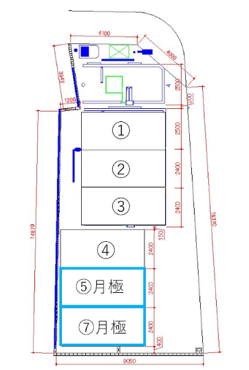 北山本町第1の駐車配置図