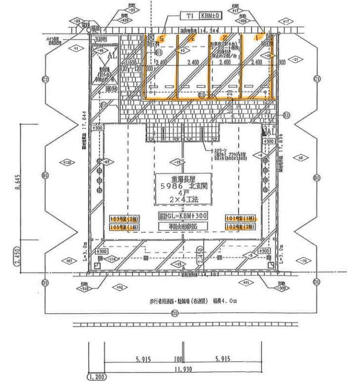フォーリア松下の駐車配置図