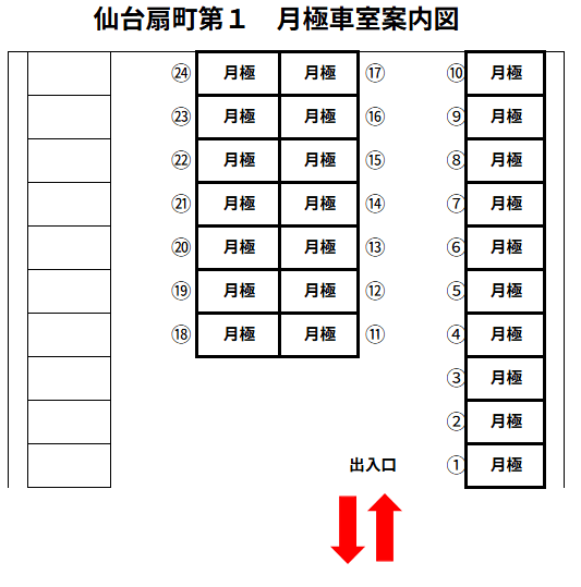 仙台扇町第1の駐車配置図