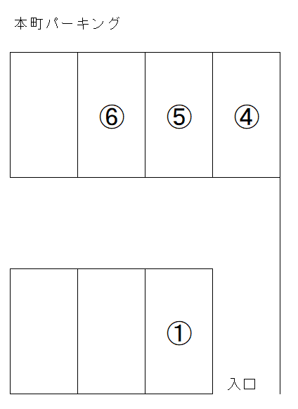 本町パーキングの駐車配置図