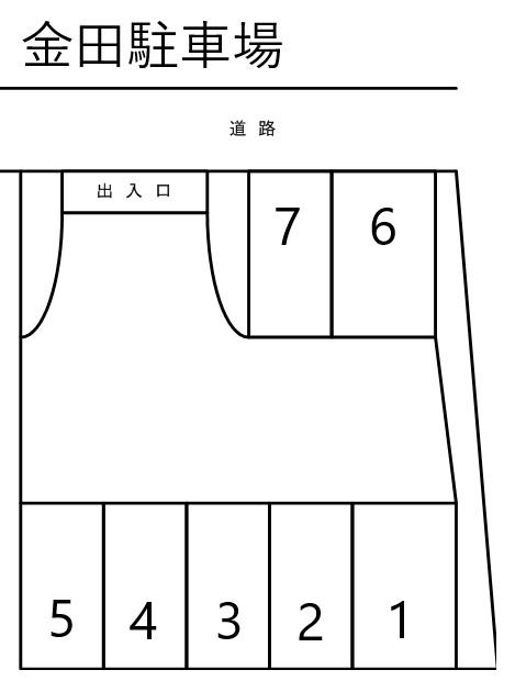 金田駐車場の駐車配置図