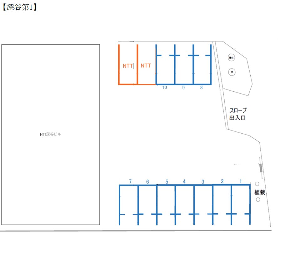 深谷第1駐車場の駐車配置図