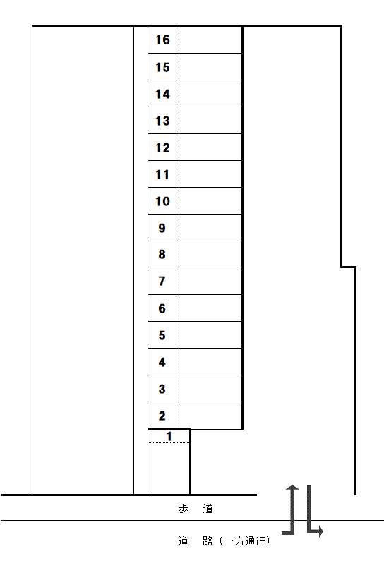 平一町目駐車場の駐車配置図
