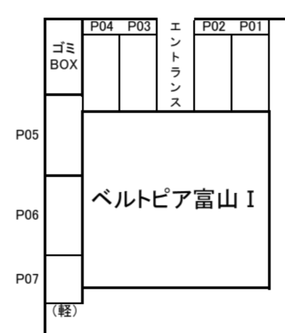 ベルトピア富山 Ⅰの駐車配置図