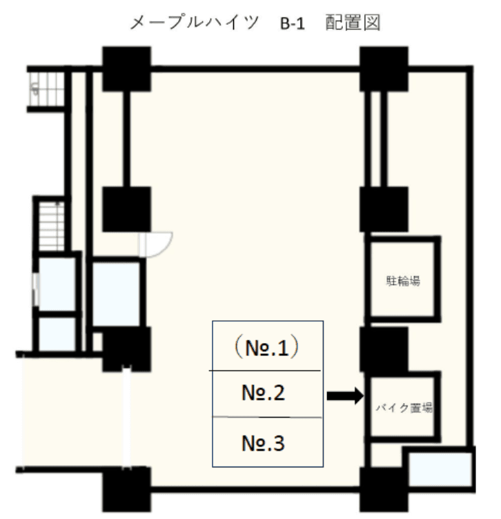 FKメープルハイツ駐車場(バイク駐車場)の駐車配置図