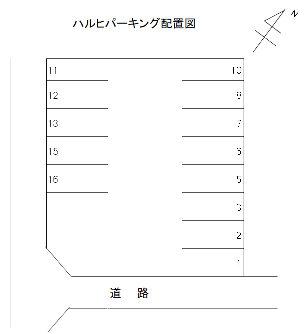 ハルヒパーキングの駐車配置図