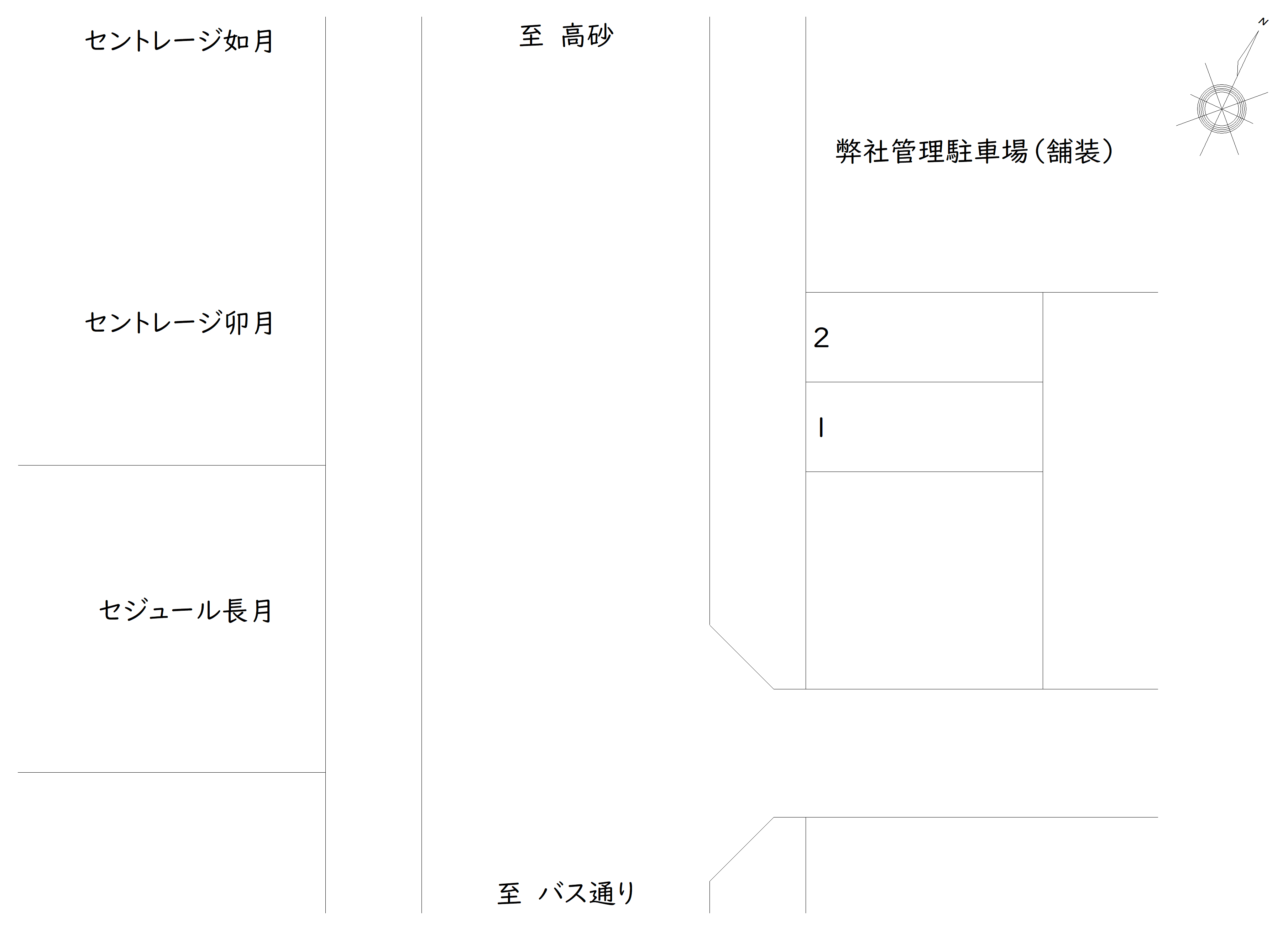細田4-11 駐車場の駐車配置図