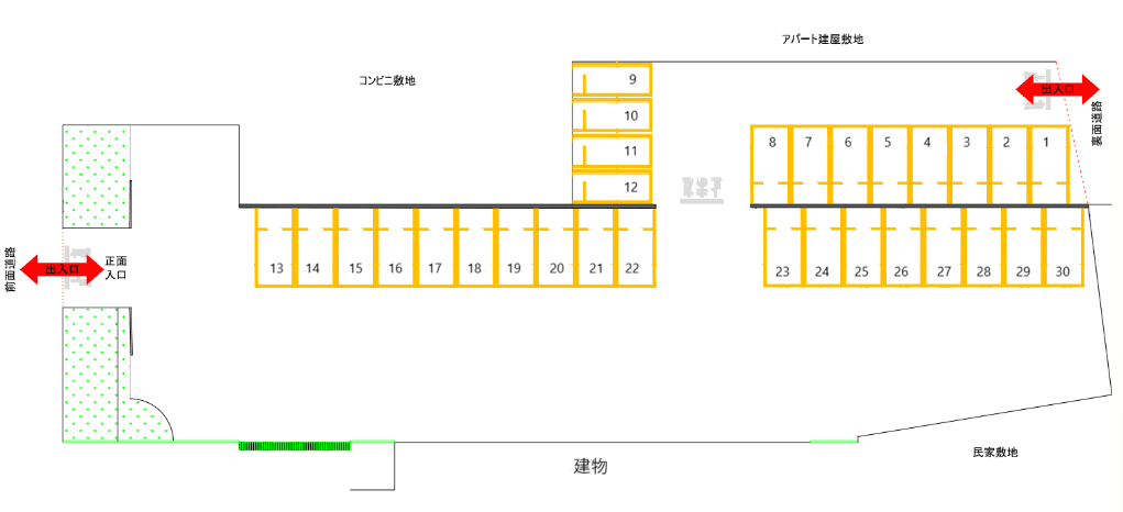 昭島朝日町駐車場の駐車配置図