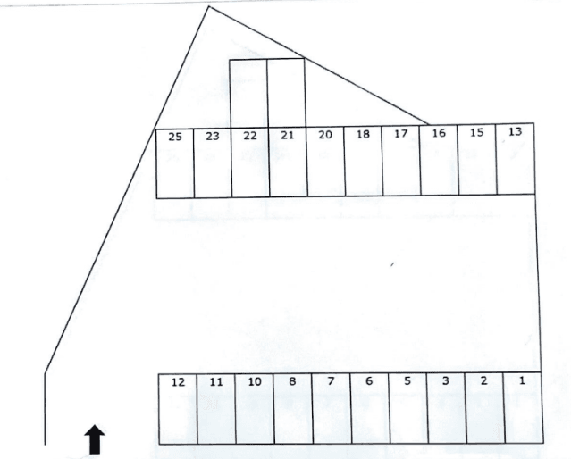 朝倉本町月極駐車場の駐車配置図