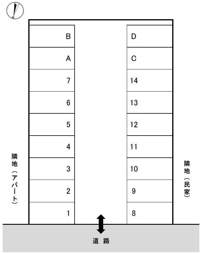 勝田2丁目中村駐車場の駐車配置図