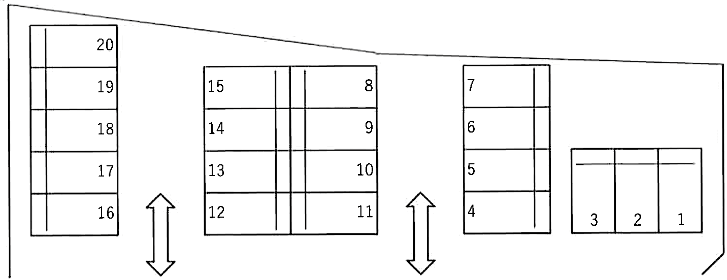 カーポートハラの駐車配置図