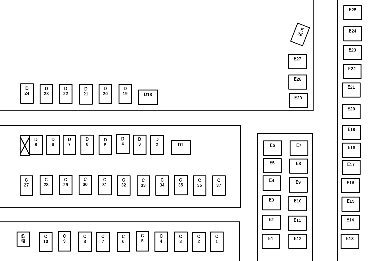アライパーキング Eの駐車配置図
