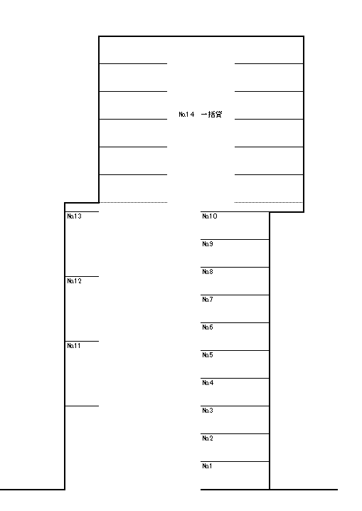 秋山園芸第三駐車場の駐車配置図