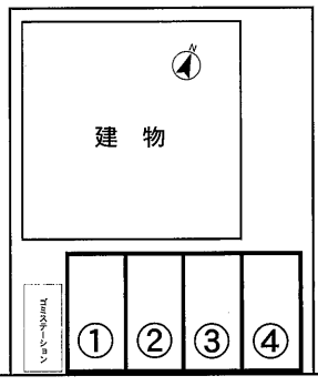ヴィラならしの駐車場の駐車配置図