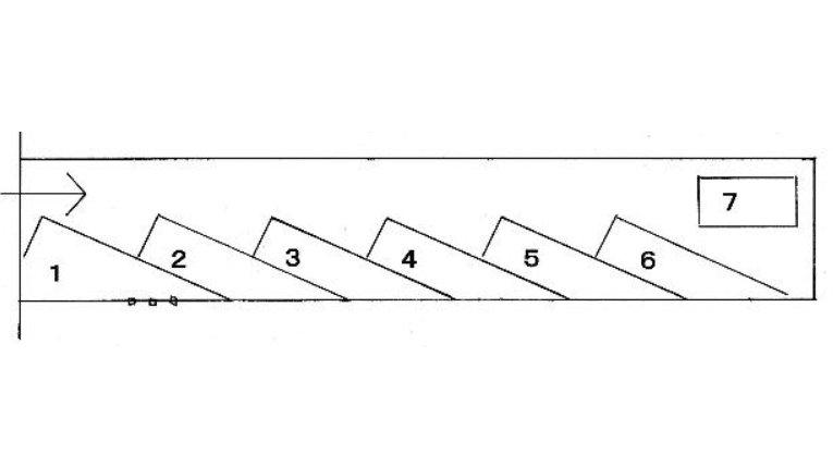 城南ガレージの駐車配置図