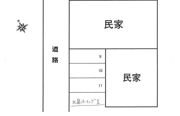 別府北畠パーキングⅡの駐車配置図