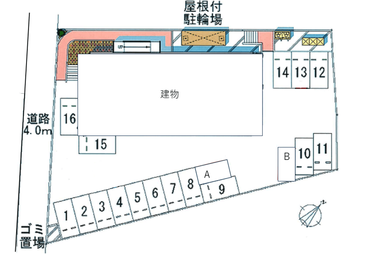 赤嶺駐車場/540の駐車配置図