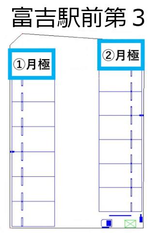 富吉駅前第3の駐車配置図