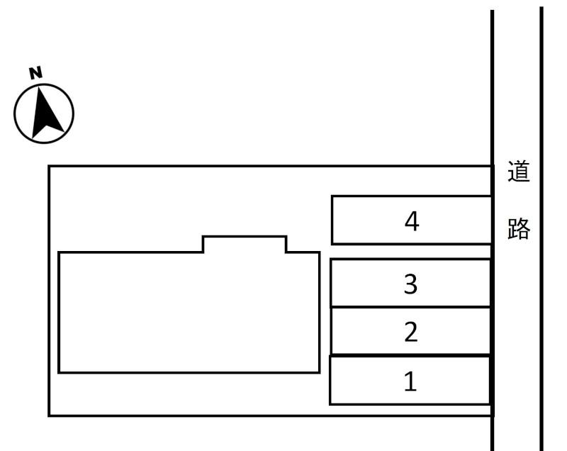 城北パーキングの駐車配置図