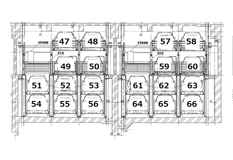 ブレイク東雲の駐車配置図