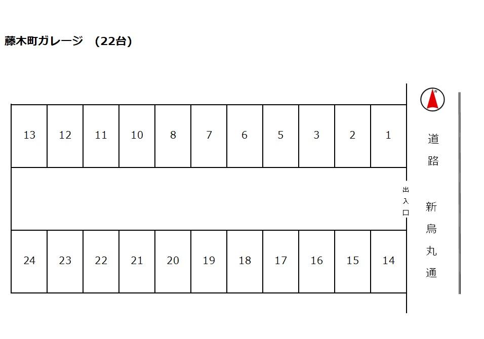 藤木町月極駐車場の駐車配置図