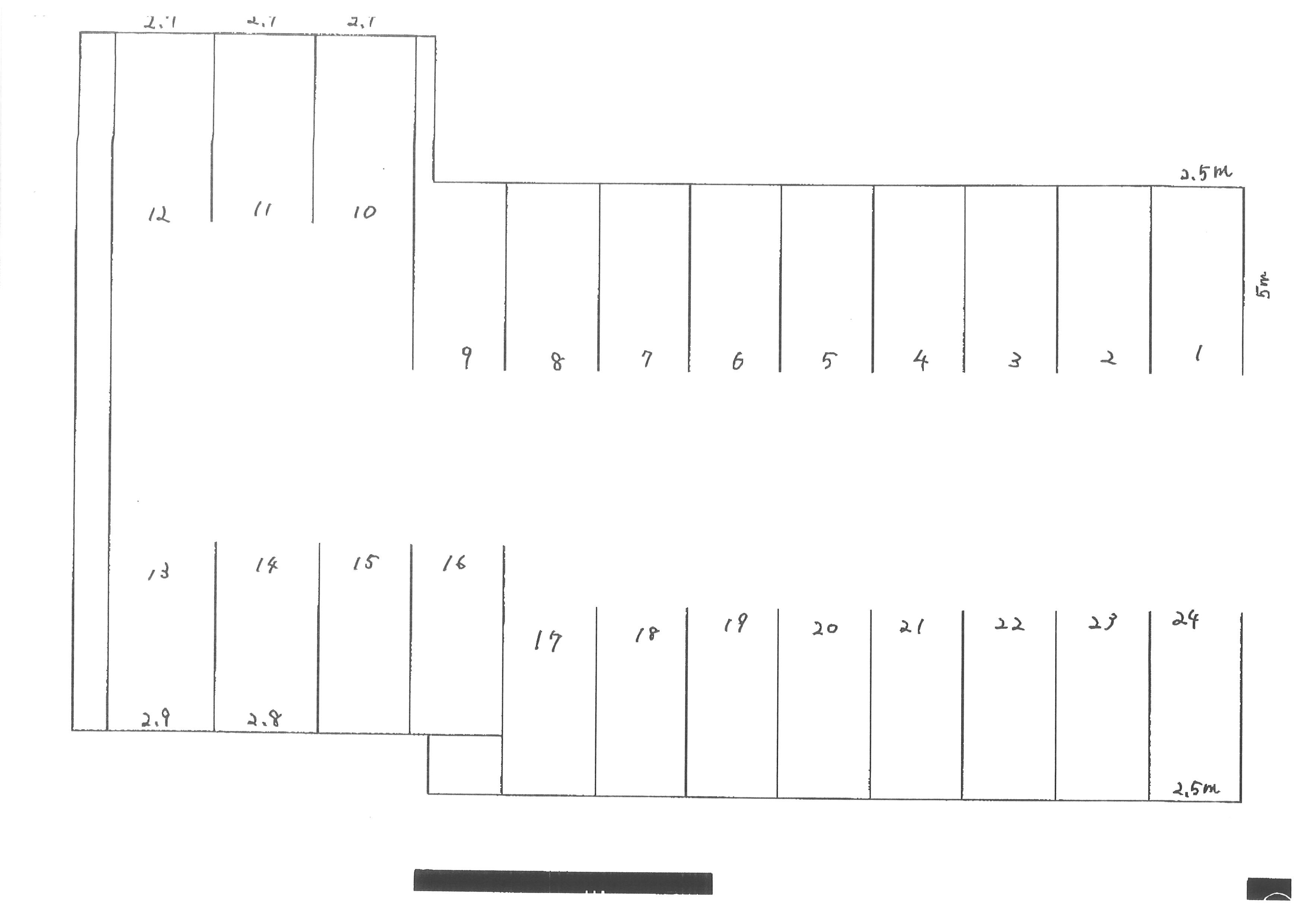 岬之町N駐車場の駐車配置図