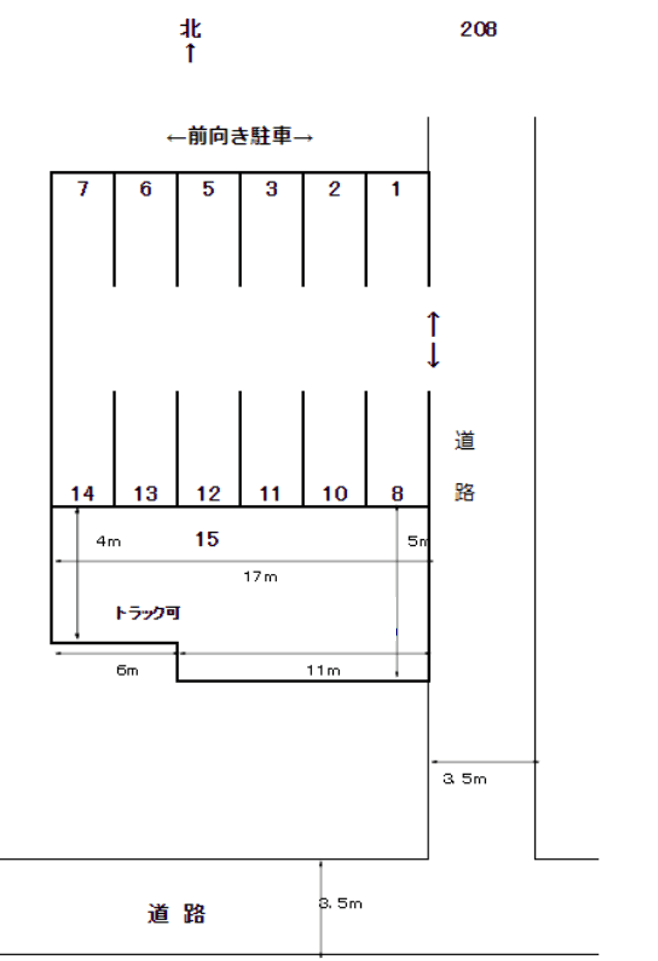 岩倉-208の駐車配置図
