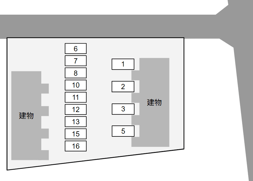 ひこうき雲 A・B別駐車場の駐車配置図