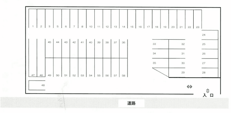 黒沢台西パーキングの駐車配置図