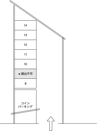 舟渡1丁目駐車場の駐車配置図