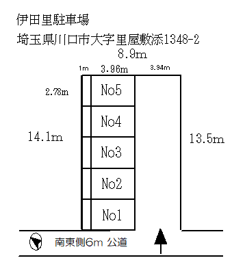 川口市里パーキングの駐車配置図