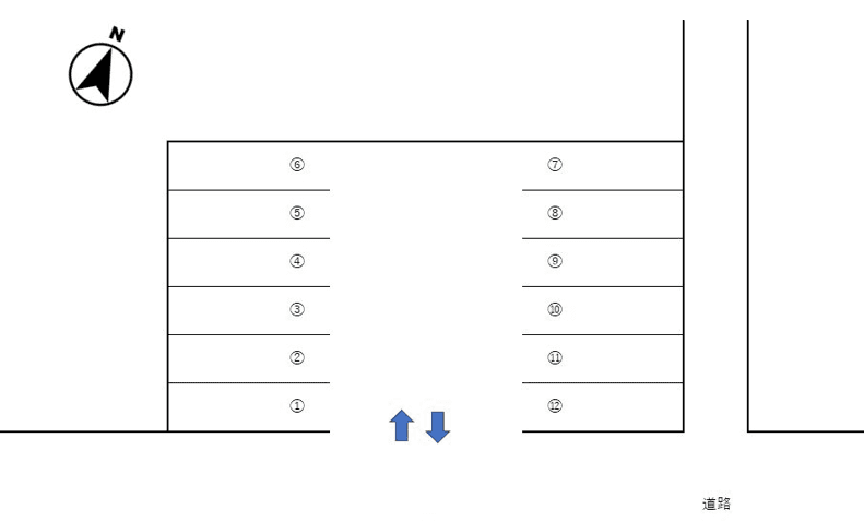 大賀月極駐車場の駐車配置図