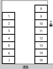 工藤パーキングの駐車配置図