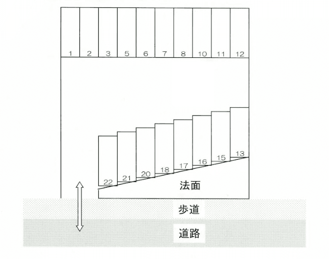 太子第二パーキングの駐車配置図