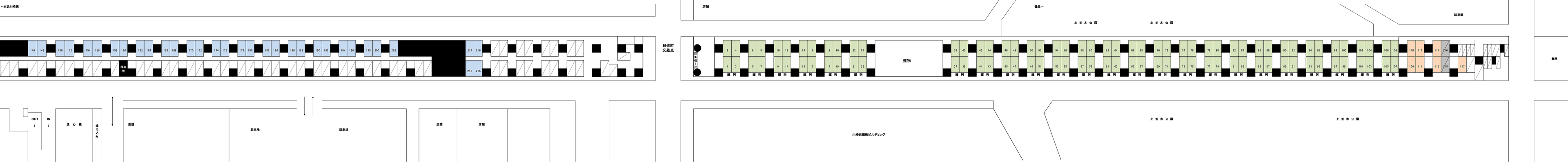 京急川崎駅前の駐車配置図