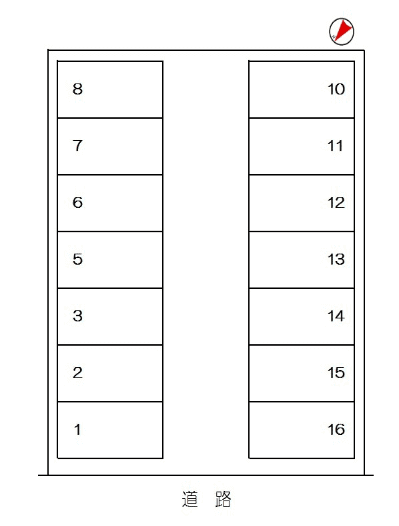 赤井町森倉駐車場の駐車配置図