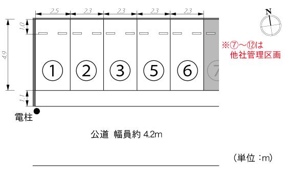 若葉パーキングの駐車配置図