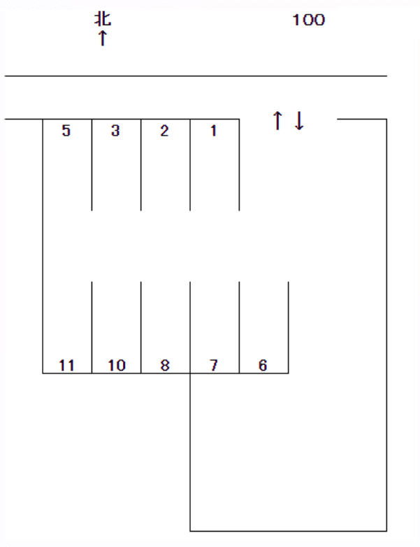 岩倉-100の駐車配置図
